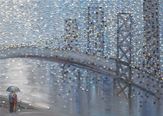 Rendez-vous pluvieux avec vue sur le pont | Tableaux sur Toile