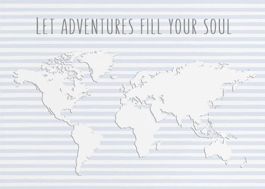 Mapa mundial de Wanderlust | Impresiones en Lienzo