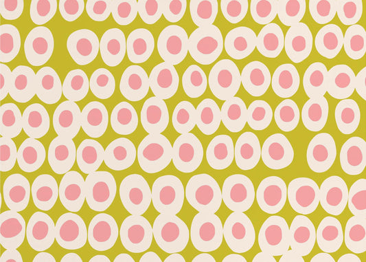 Underbart djärvt rosa och olivgrönt prickmönster | Poster