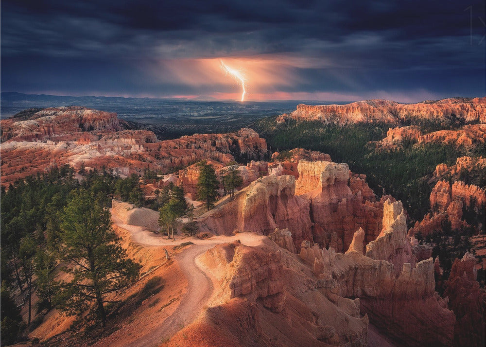 Fulmini sopra il Bryce Canyon | Carta da Parati Fotografica
