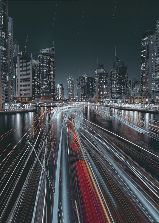 Embouteillage dans le canal de Dubaï | Tableaux sur Toile