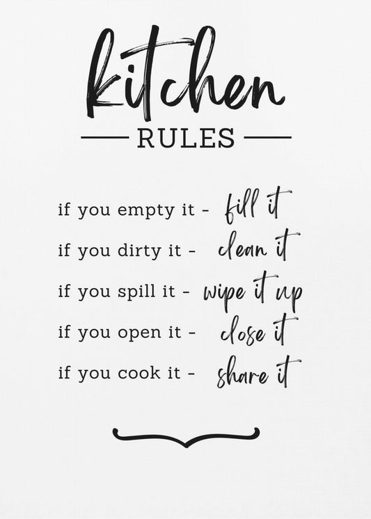 Reglas de la cocina | Impresiones en Lienzo