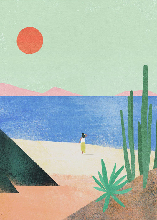 Ragazza della spiaggia ii | Stampe su Tela