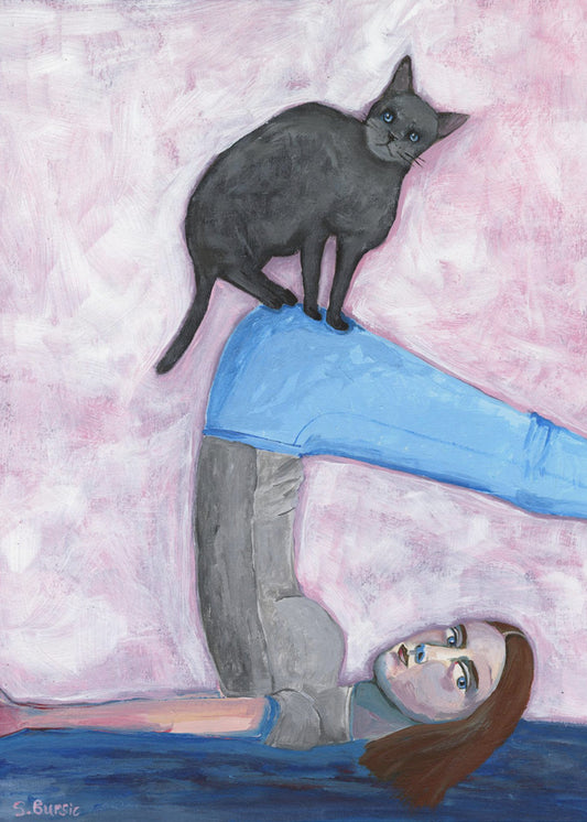 Yoga med katten min | Lerretsbilder