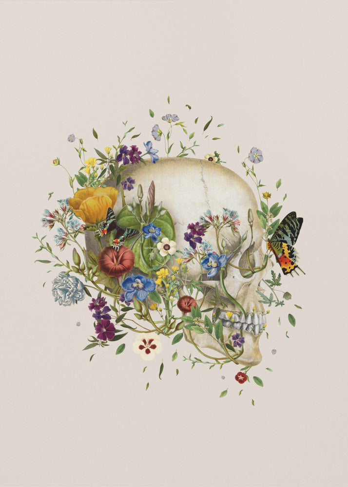 Blommig dödskalle | Canvas