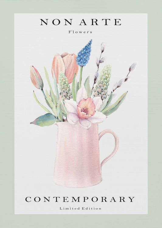 Ikke kunst grønn blomstervase | Lerretsbilder
