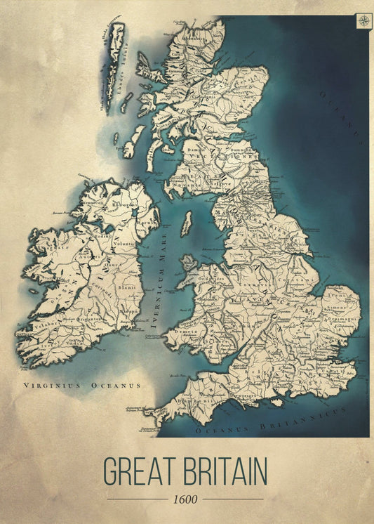 Mapa de Gran Bretaña | Impresiones en Lienzo