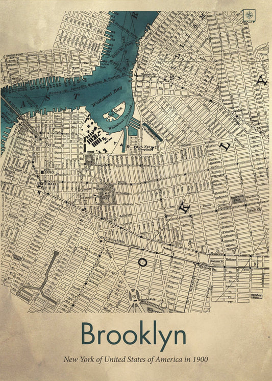 Mapa de Brooklyn | Impresiones en Lienzo