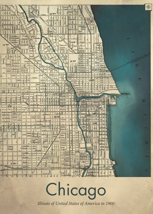 Mapa de Chicago | Impresiones en Lienzo