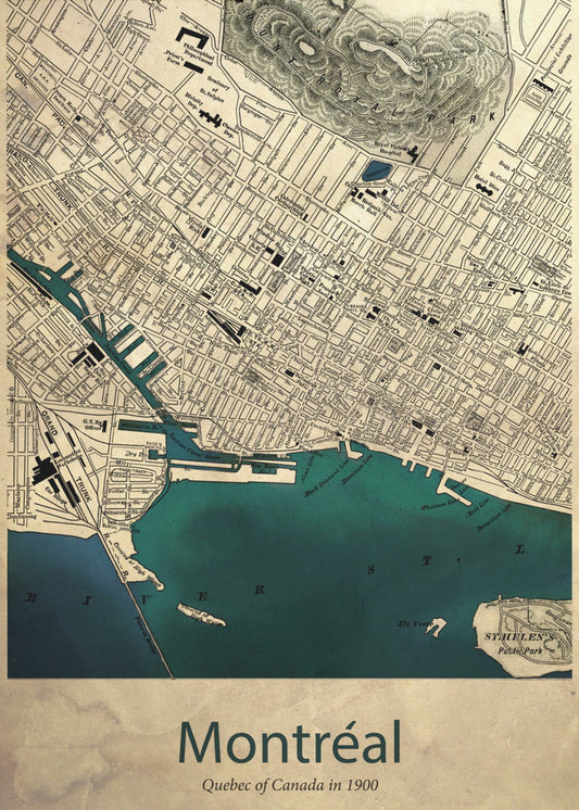 Mapa de Montreal | Impresiones en Lienzo