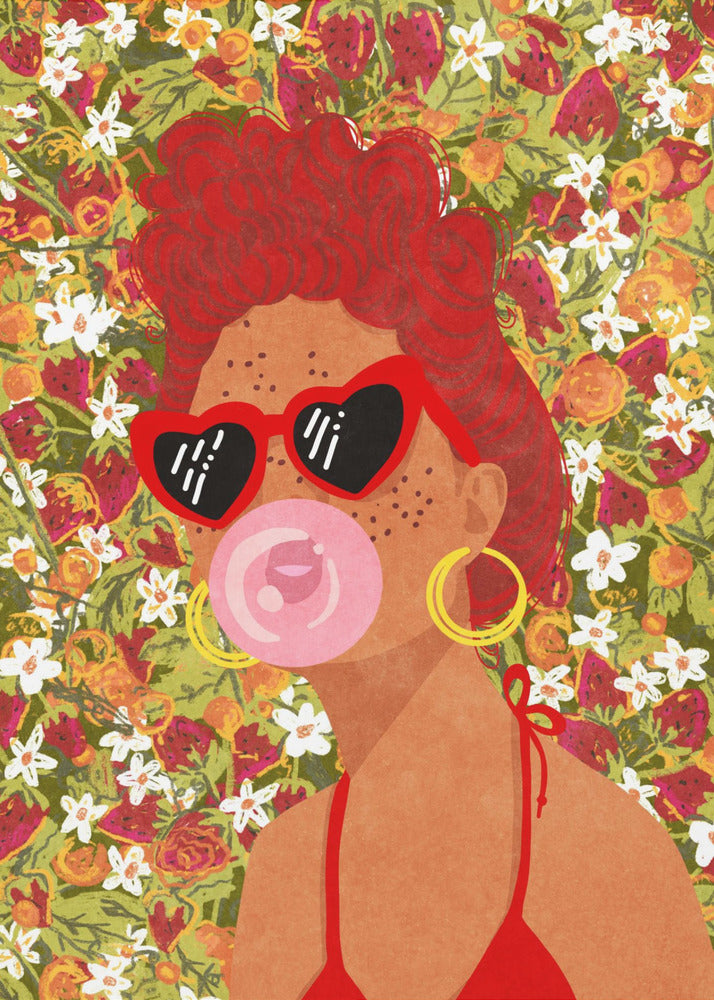 Dame aux fraises | Tableaux sur Toile