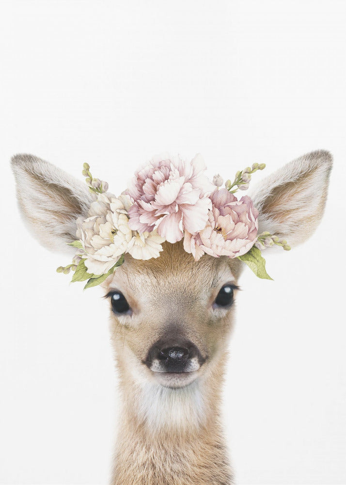 Bébé cerf fleuri | Tableaux sur Toile