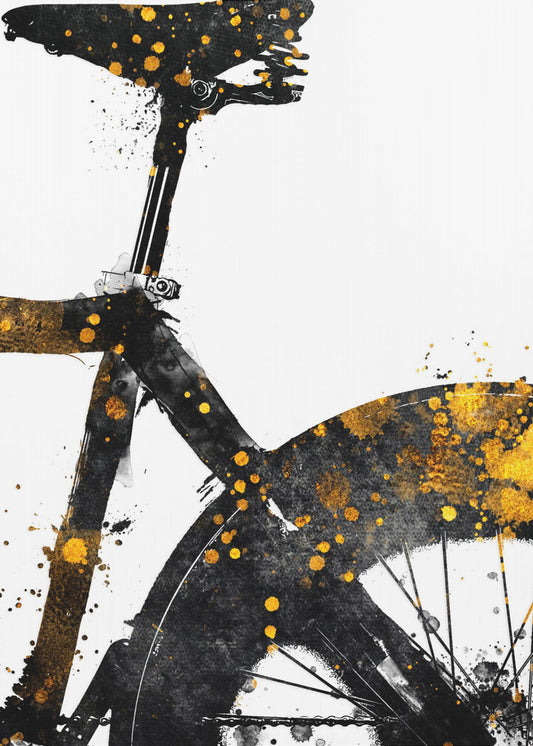 Cycling 4 gold and black | Poster