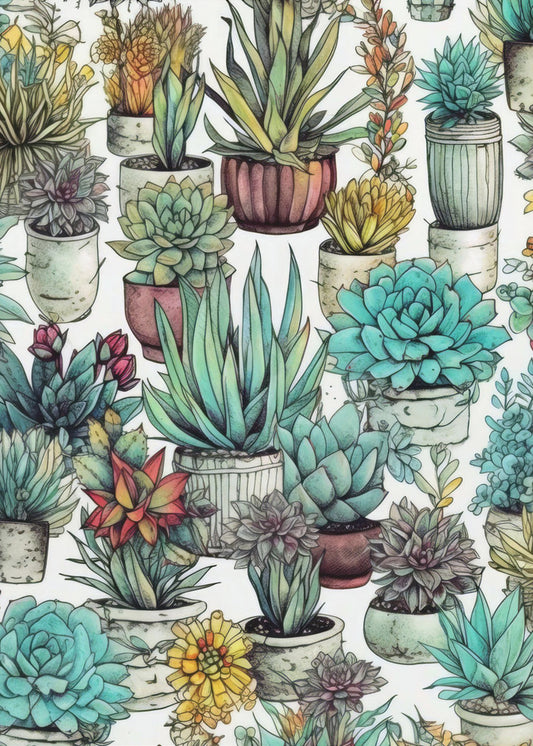 Succulents and cactus 14 POTTED FLORALS | Poster