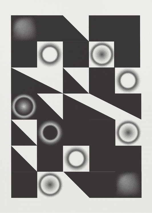 Squares and Triangles In Black | Poster