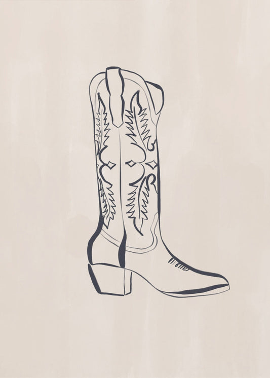 Cowboy-saappaat, tekijä Ivy Green Illustrations | Canvastaulut