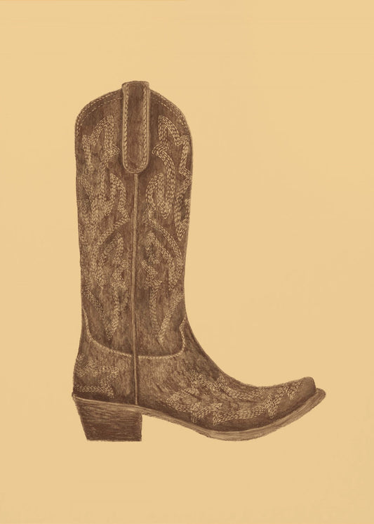 Brun Cowgirl-stövel | Canvas