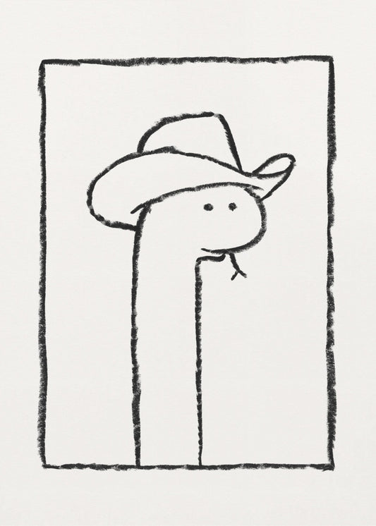 Squiggles käärme stetsonissa | Canvastaulut