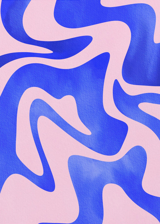 Abstrakt blå våg | Canvas