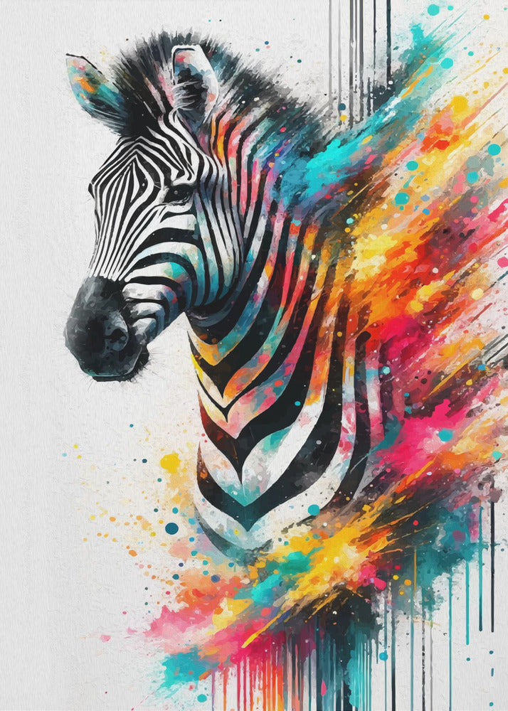 Buntes Zebra | Leinwand-Bilder