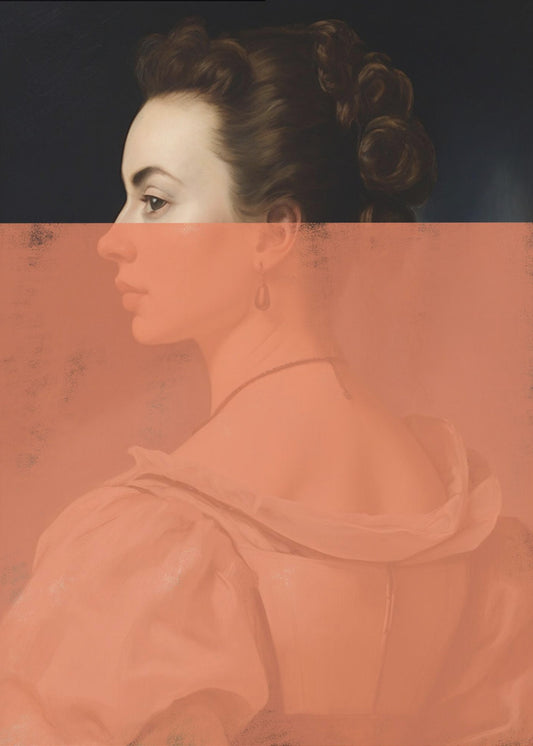 Altered Portrait of Woman Orange Modern Art | Poster
