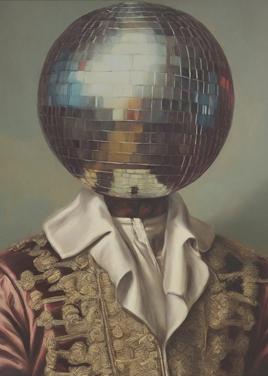 DiscoHead King  / Altered Collage Art | Poster