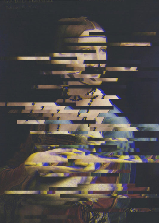 Glitched Leonardo da Vinci&#039;s Lady with an Ermine | Poster