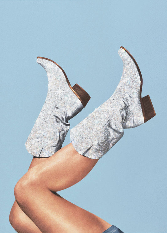 Dessa stövlar glitterblå II | Canvas