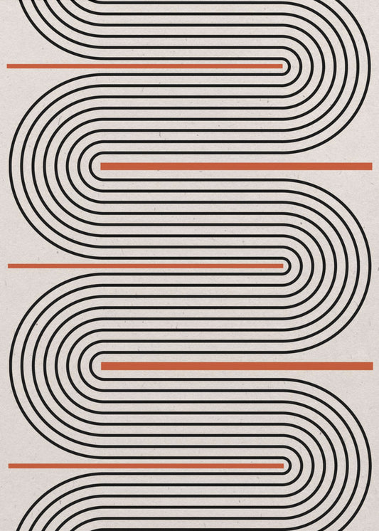 Linee rosse, beige e nere contemporanee | Poster - Stampe d’Arte