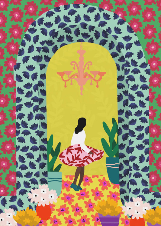 Florales Portalmädchen | Poster