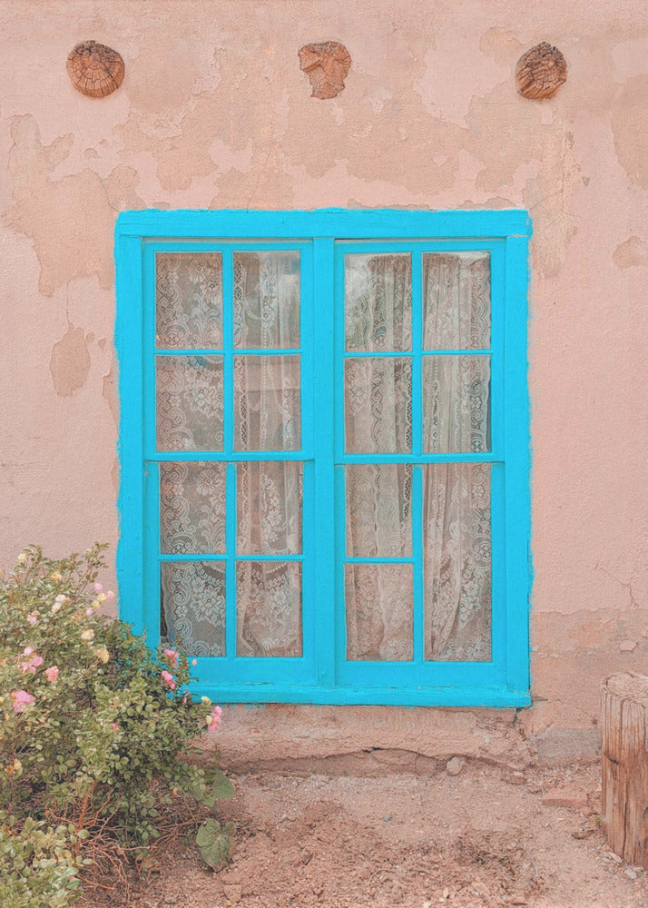 Turkis vindue - Taos, New Mexico | Lærredsbilleder