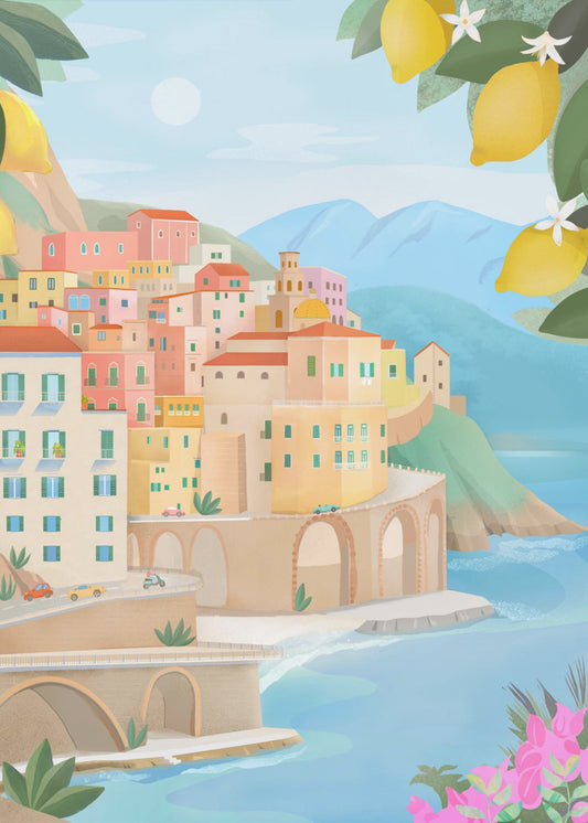 Costa Amalfitana, Italia | Impresiones en Lienzo