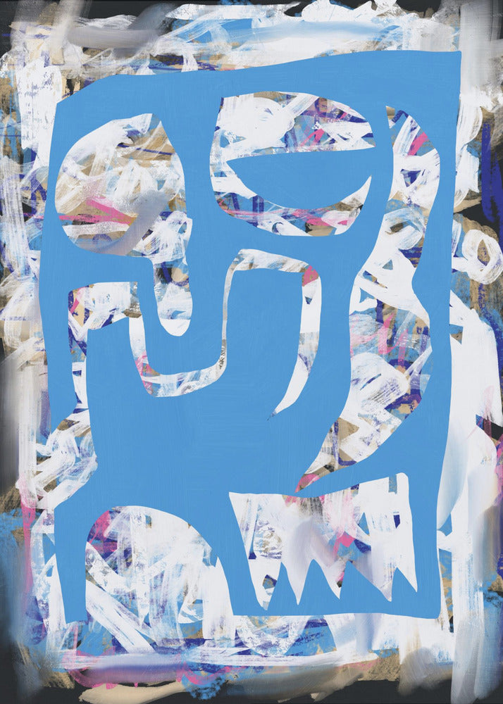Chaos white large abstract 02 | Poster