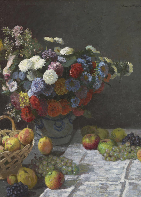 Stilleben med blommor och frukt (1869) av Claude Monet | Poster