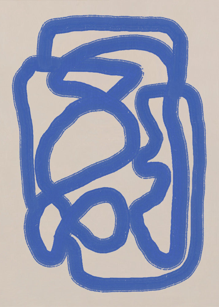 Line art in cobalt blue 04 | Poster