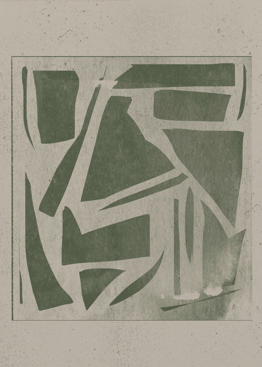 Grön geometrisk labyrint | Poster