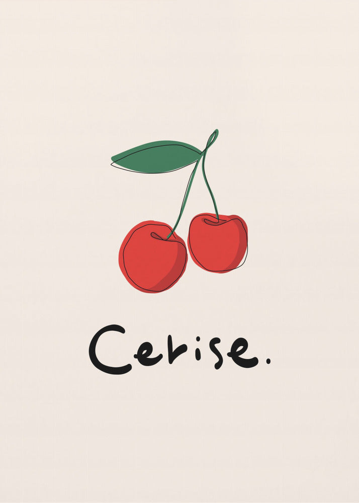 Modern fransk fruktkollektion "Körsbär / Cerise" | Poster