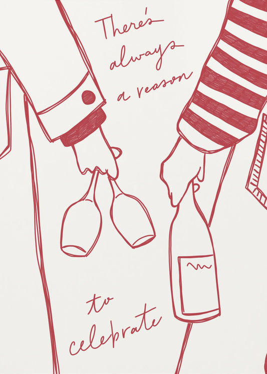 Kvinna som håller vinflaska och vinglas (Rött) - Wine Vin Rouge Femme | Poster