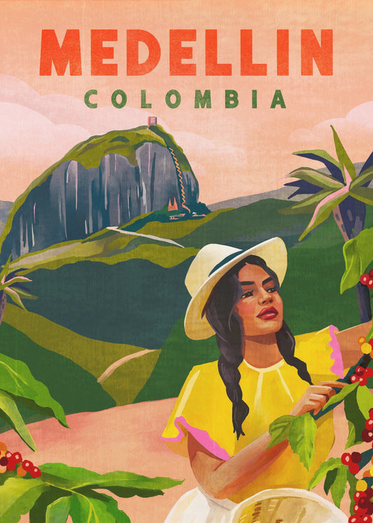 Rejser til Medellin, Colombia Plakater - Kunsttryk | Lærredsbilleder