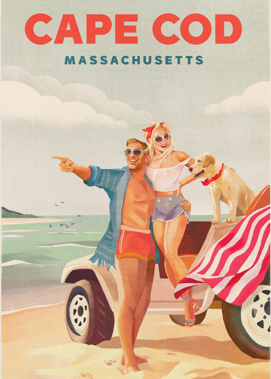 Arte de playa de verano de Cape Cod, Massachusetts | Impresiones en Lienzo