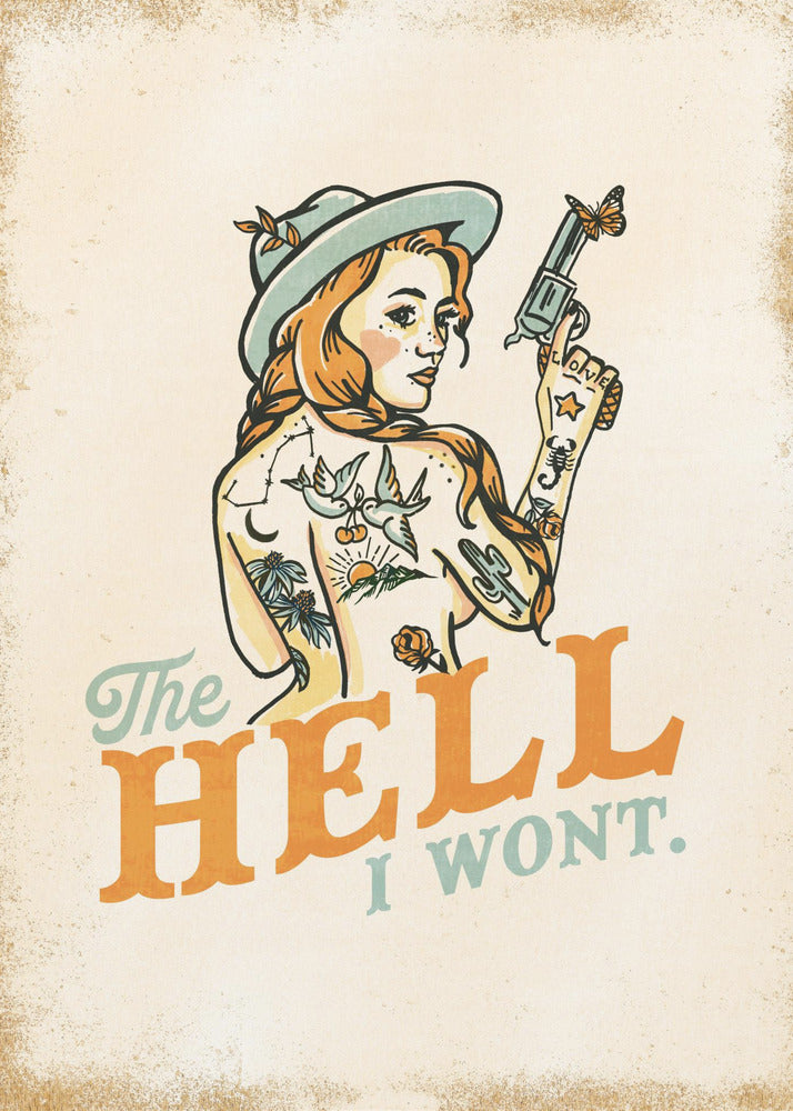 Bon sang, je ne veux pas d'une pin-up tatouée impertinente | Tableaux sur Toile