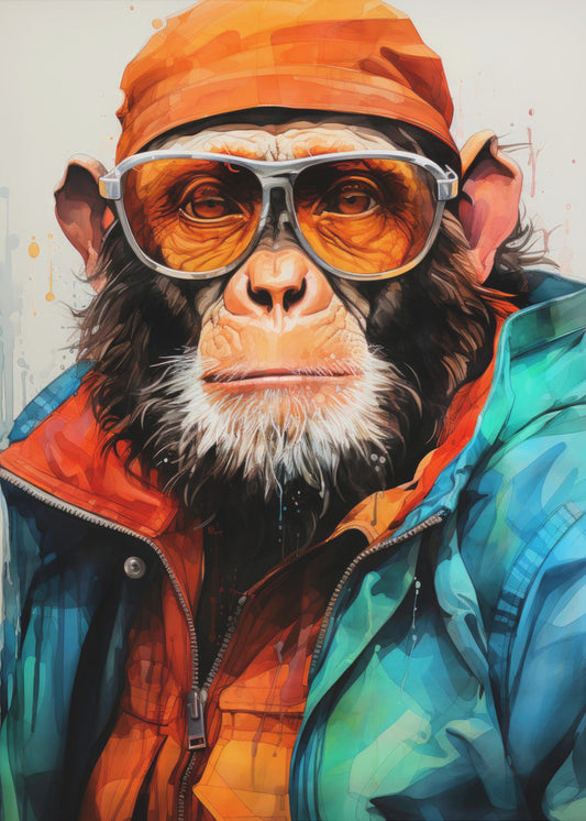 Gorilla akvarell djurkonst | Poster