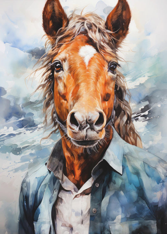 Horse Watercolor Animal Art | Poster