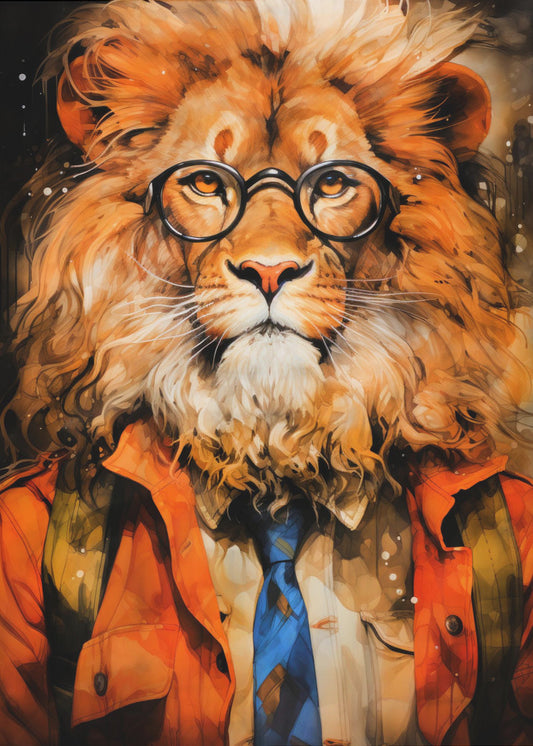 Lion Watercolor Animal Art | Poster