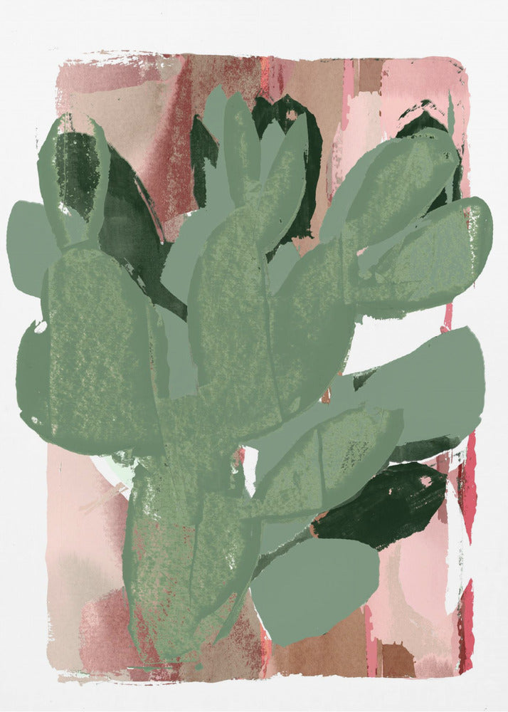 Cactus Groen Roze 3 | Canvasprints