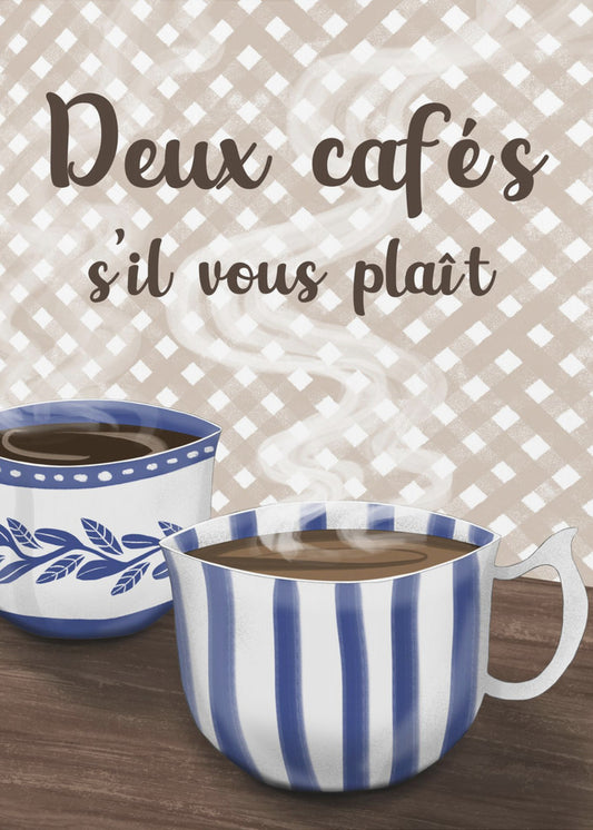 Två kaffe tack | Poster