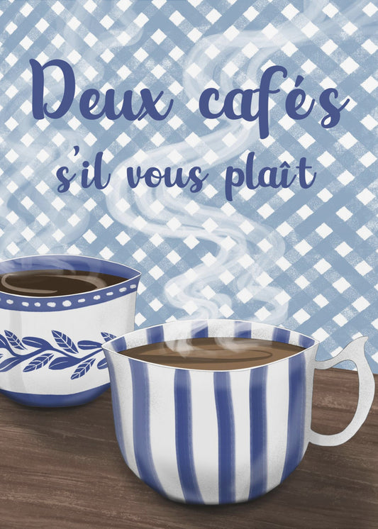 Två kaffe tack | Poster