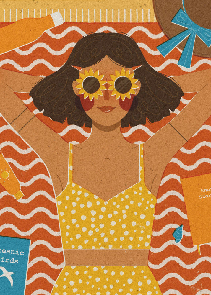 Fille à la plage | Tableaux sur Toile