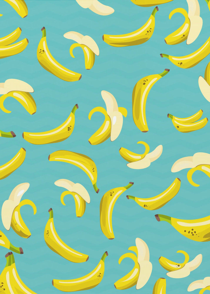 Lekfullt mönster av gula bananer | Canvas