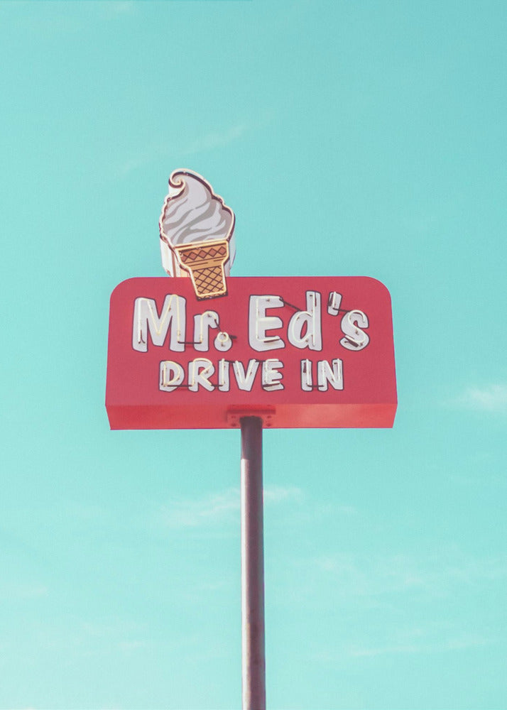 Letrero vintage del autocine Mr. Ed en Urbana, Misuri, EE. UU. | Impresiones en Lienzo